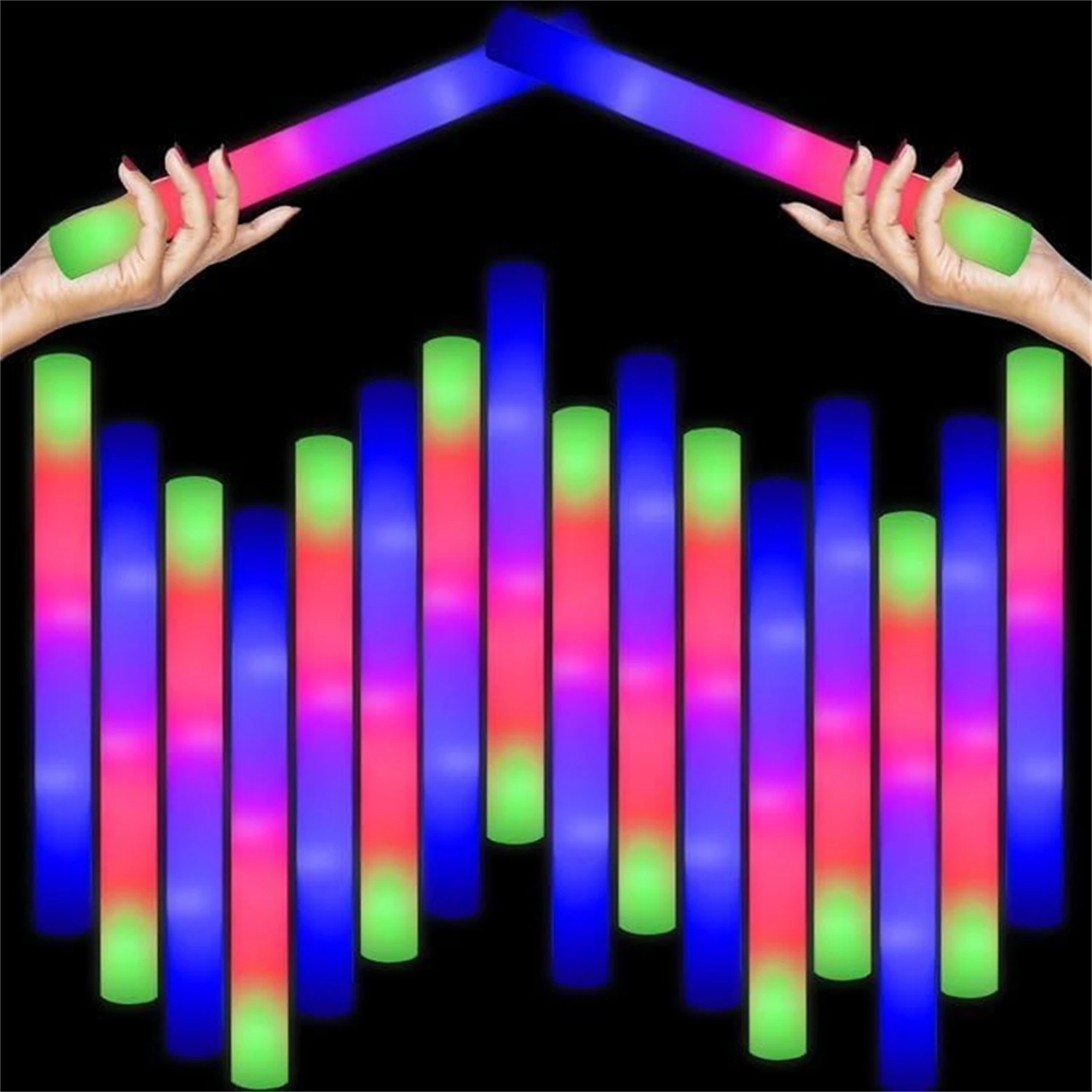 Flashing Led Foam Sticks Party - 50Pcs LED Foam Glow Sticks 8~10