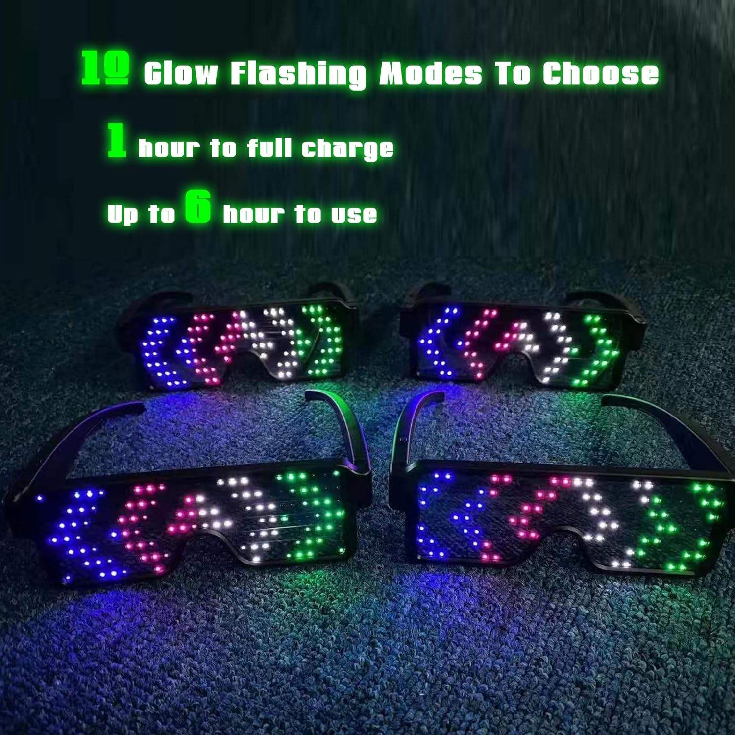 LED Glasses Light Up Dynamic P - Glow In The Dark Party Glasses recension och pris