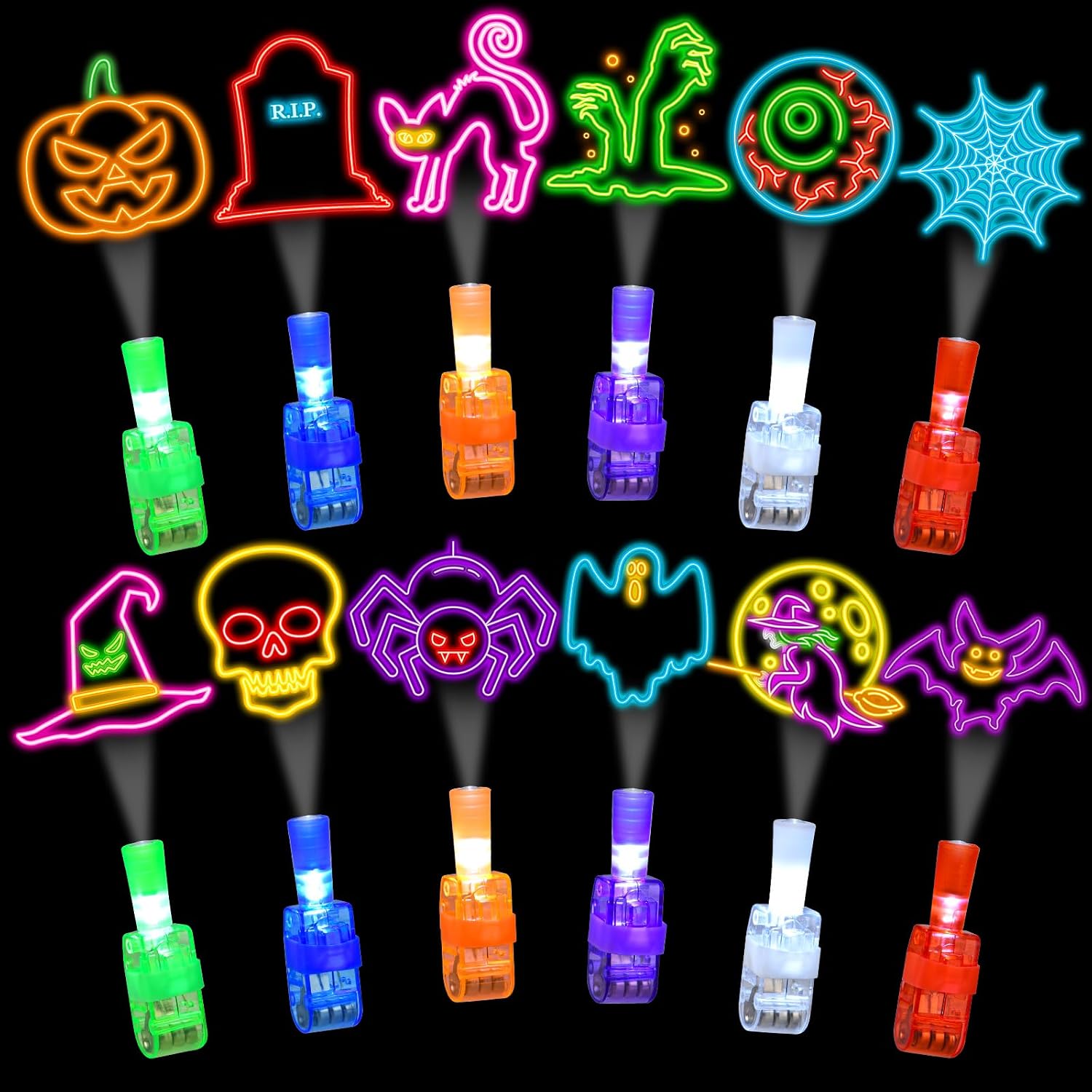 36pcs Halloween Finger Project - Glow In The Dark Party Glasses recension och pris