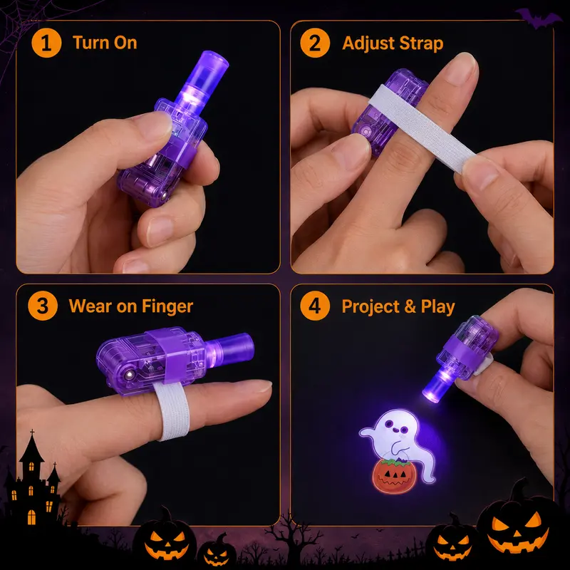 36pcs Halloween Finger Project - Glow In The Dark Party Glasses recension och pris