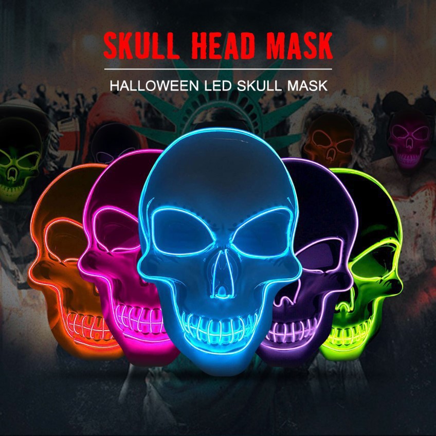 Halloween Horror Skull Mask LE - Led Purge Mask Halloween recension och pris