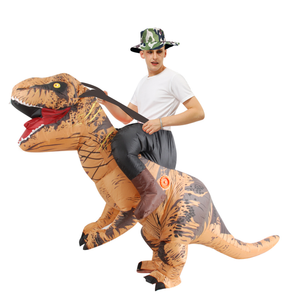 Adult Funny Riding Brown Dinos - Inflatable Dinosaur Costume Adult recension och pris